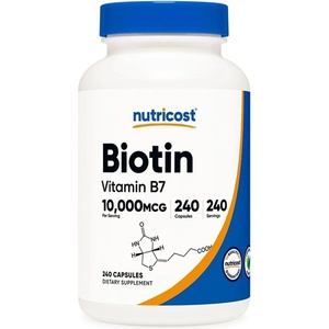 Nutricost Коса и кожа - Биотин (Витамин В7), 10000 g х 240 капсули (67526 (026101) NC)