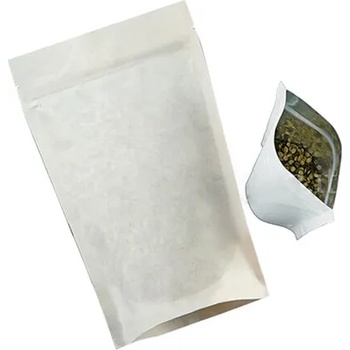 Image 1 of Стоящ хартиен плик с цип 18х29+(2х4, 5), БЯЛ alu