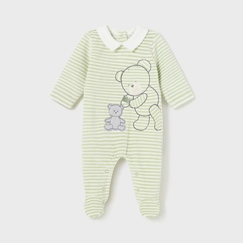 Mayoral Плюшен гащеризон райета за бебе момче Майорал в зелено с мечета