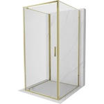 Mexen Exo-BR 3S душ кабина 3-стенна отваряема 75 x 75 см, прозрачна, златна (8181-075-075-50-00-3S)