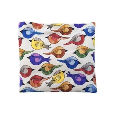 TORF ZIEGLER Krční polštářek s třešňovými peckami světle modrá bílá kostka 40 x 25 cm