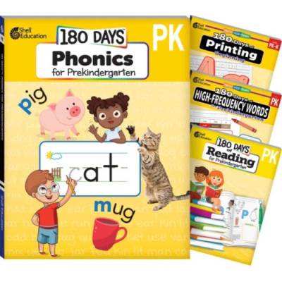 180 Days'™: Phonics, High-Frequency Words, Reading, and Printing: Prekindergarten: 4-Book Set - Multiple Authors a Massie, Sarah a Mellinger, Darcy