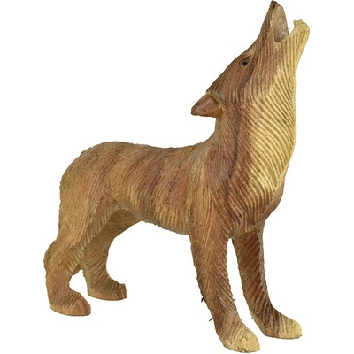 Dřevěná soška Vlk 20 cm - varianta A