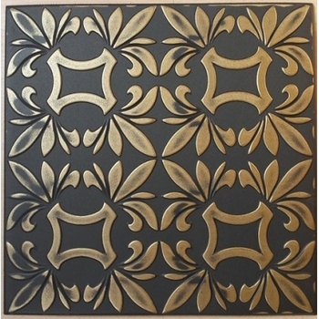 Image 1 of ПАНО ЗА ТАВАН xps 50Х50см retro №112 ПАКЕТ 2кв. м black gold (пbg112)