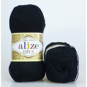 Alize příze Diva 60 černá