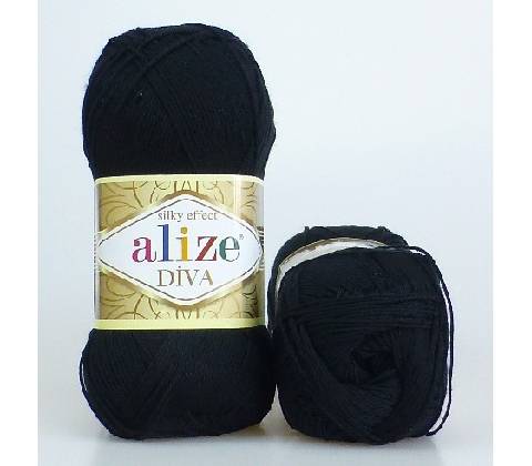Alize příze Diva 60 černá