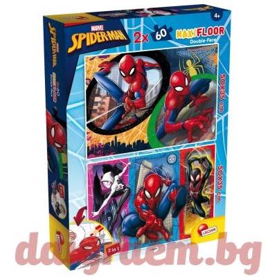 Lisciani Пъзел LISCIANI 109630 - 2 x 60 части - Спайдърмен, Spiderman, двулицеви пъзели (LI109630)