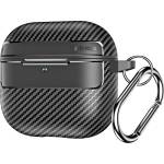 Techsuit Калъф за AirPods 4 - CarbonFiber - черен