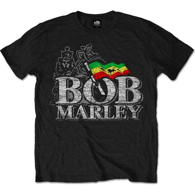 Rock off Bob Marley tričko Distressed Logo