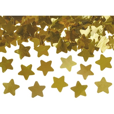 Vystřelovací konfety zlaté hvězdy 40 cm – Zboží Dáma