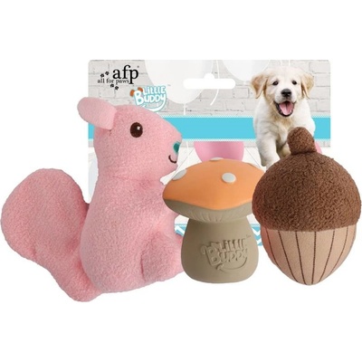 AFP plyš latex Little Buddy veverka s oříškem 14 cm 3 ks