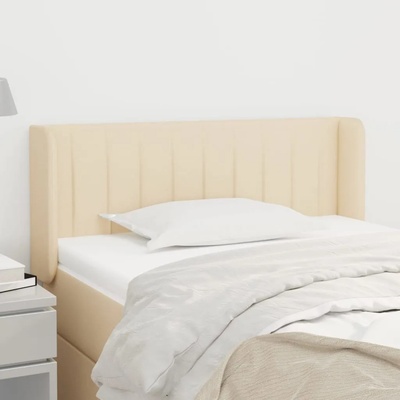 vidaXL Горна табла за легло, кремава, 83x16x78/88 см, плат (3118985)