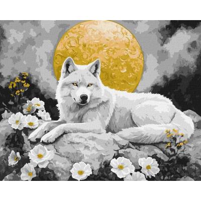 Ideyka Ideyka Malování podle čísel Pod měsíčním svitem s extra metalickými barvami 40 x 50 cm