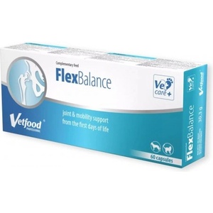 VetFood FlexBalance - поддържа правилното функциониране на ставите при растящи и активни животни, 60 капсули - Полша