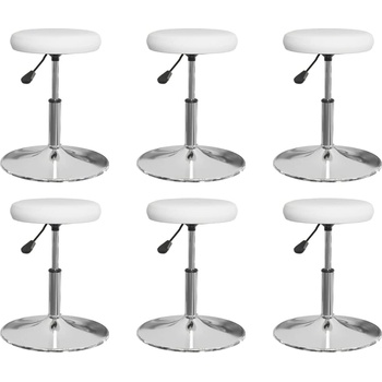 Image 1 of vidaXL Трапезни столове, 6 бр, бели, изкуствена кожа (3085588)