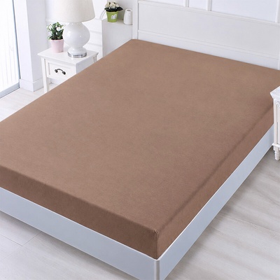 TifanTEX Bavlněné prostěradlo světle hnědé 180x200x25