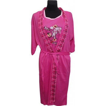 Dámska tehotenská košela macko so županom Svetloružová