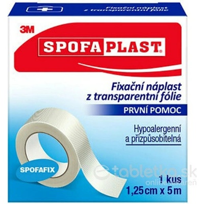 3M Spofaplast Fixačná náplasť z transpar. fólie 1, 25 cm x 5m, cievka (431)