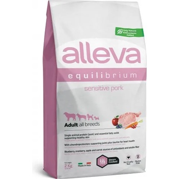 Diusapet ALLEVA® Equilibrium Sensitive Pork All Breeds - пълноценна храна за пораснали кучета над една година, от всички породи със свинско месо, подходяща за чувствителни стомаси, Италия - 2 кг 3094