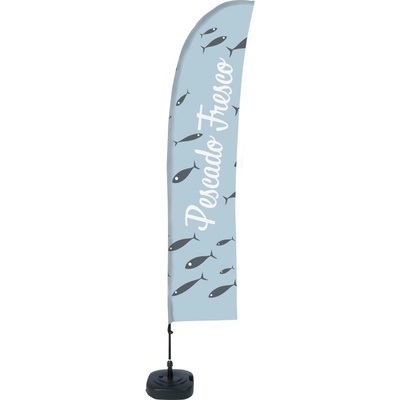 Jansen Display Beach Flag Budget Wind Complete Set Fresh Fish Spanish ECO, 1010 x 4305 mm