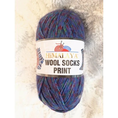 Himalaya Příze Wool socks print - S07-05 fialovomodro-vínovo-zelená