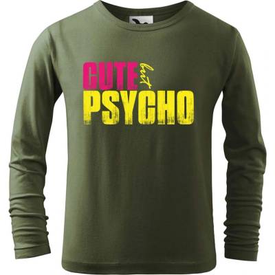 Dobrý triko Dětské bavlněné triko Cute but psycho Khaki