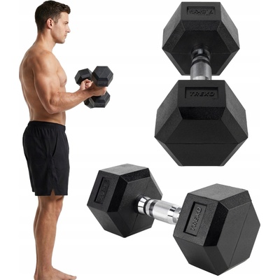 TREXO Hex HXD75 Pogumovaná činka 7,5 kg