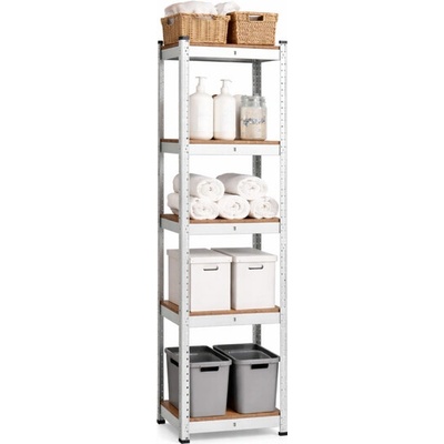 Garden Line Regál Ozo 40 x 40 x 180 cm 5 polic stříbrný hnědý – Zboží Dáma