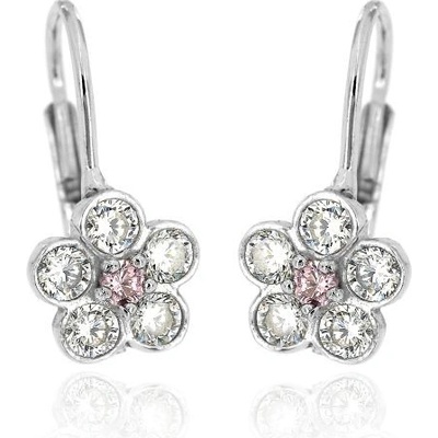 Zlatnictví U Kostela dámské náušnice bílo-růžové kytičky 705br