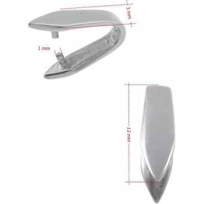 Leštěné šlupny z chirurgické oceli 12x3mm - 1Ks+B - 10Ks