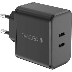 Dviced Wall charger w cable 65W GaN 2 USB-C EU - Black (DV221010)