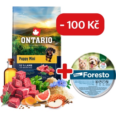 Ontario Puppy Mini Lamb & Brown Rice 6,5 kg