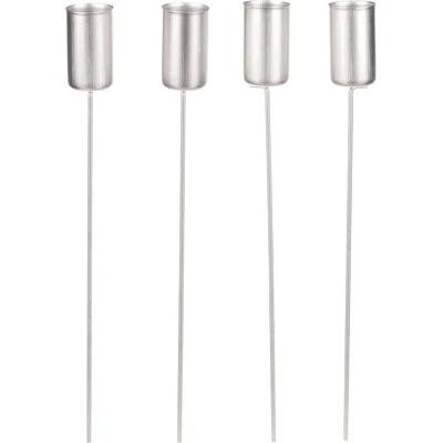 Autronic Bodec na kónickou svíčku 4 ks CP151198-STRIBRNA-MAT
