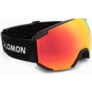 Salomon Детска скиорска маска Salomon Radium black/mi mid red