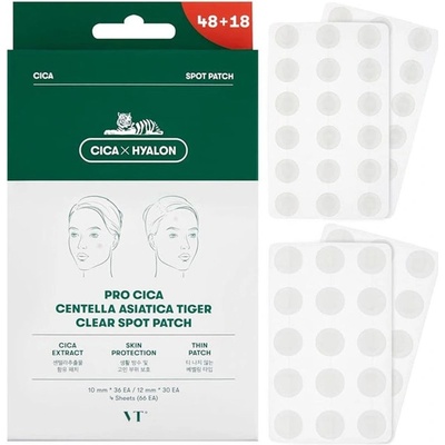 VT Cosmetics Pro CICA Tiger Clear Spot Patch Zklidňující náplasti na pupínky 66 ks