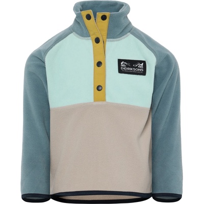Didriksons Детски поларен пуловер Didriksons Kid's Monte Half Buttoned 5 Fleece jumper - Ocean Mint - размер 120 (704-5794-0415)