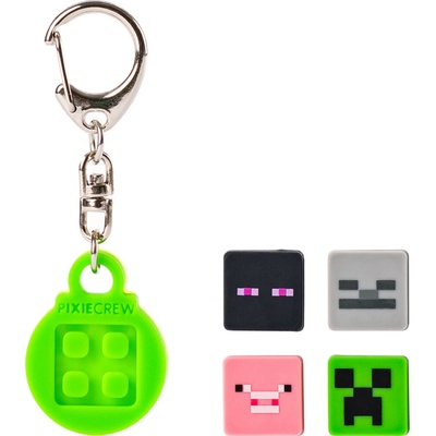 Prívesok na kľúče PIXIE CREW kruhová s tematickými multipixelmi MINECRAFT