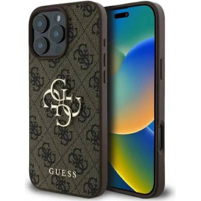 GUESS Калъф Guess 4G с голямо лого за iPhone 16 Pro Max - кафяв