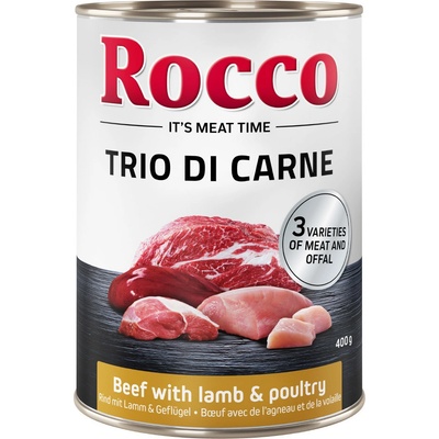 Rocco Classic Trio di Carne Adult hovädzie jahňacie a hydinové 24 x 400 g