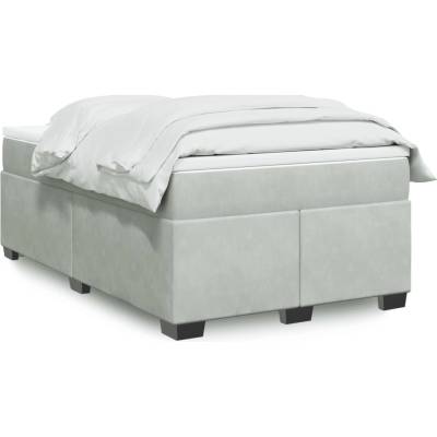 Petrashop 3285269 Boxspring postel s matrací světle šedá samet Šedá