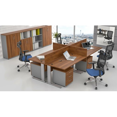 NABYTEK-DESIGNOVY.CZ - ZEP 4.6 19 Sestava kancelářského nábytku Komfort 4.6 ořech/šedá