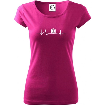 EKG rescue Pure dámske tričko Fuchsiová