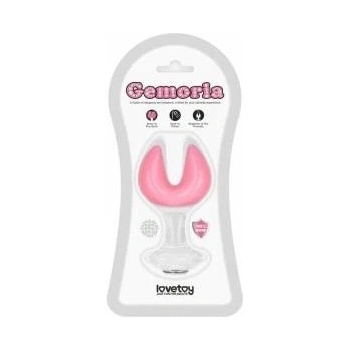Lovetoy Gemoria Silicone Butt Plug - Dual Crescent (Glow-In-The-Dark)
