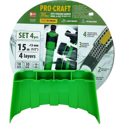 Procraft Čierno-žltá PR-4KAT1315F 4-vrstvová 1/2" 15 m