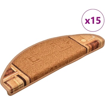 vidaXL Самозалепващи стелки за стъпала, 15 бр, бежови, 65x21x4 см