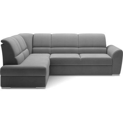 Eltap Сив кадифен разтегателен ъглов диван с място за съхранение (ляв ъгъл L форма) Siber - ELTAP (CO-SIB-LT-03NU)
