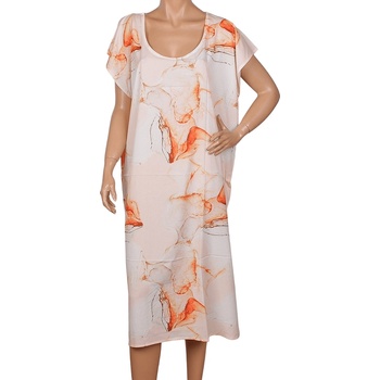 Image 1 of Плажна туника в оранжево с мраморен ефект