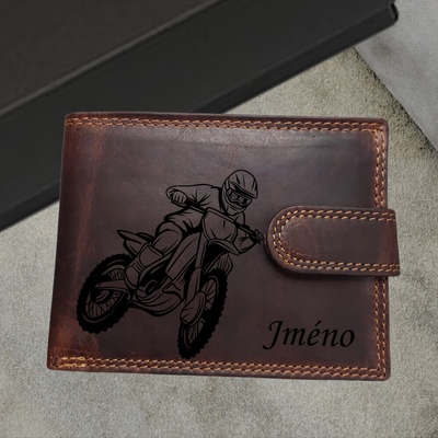Pánská peněženka pro motorkáře s motivem motorky