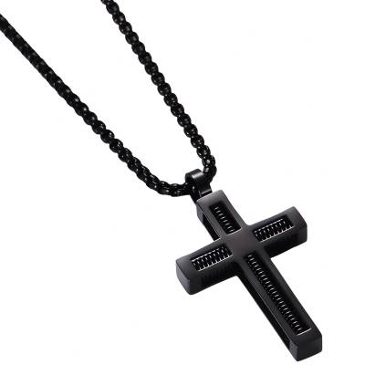 HARAHU Колие TW-34106 Cross - Черна KP34106