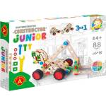 Alexander Toys Дървен конструктор Alexander, 88 части, 3 в 1 - Мотокар (AL2822)